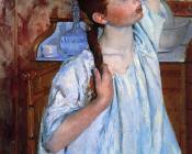 玛丽史帝文森卡萨特 - Girl Arranging Her Hair